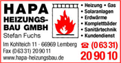 Logo von H A P A Heizungsbaugesellschaft mit beschränkter Haftung