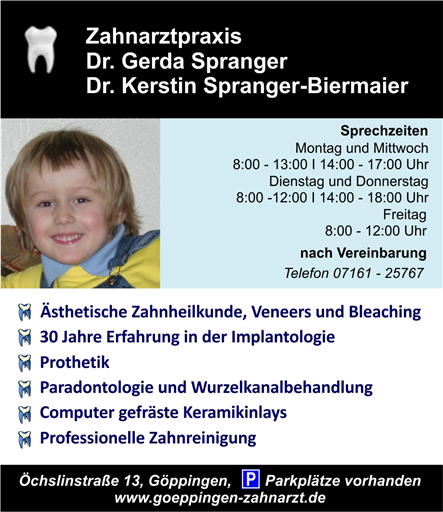 Firmengebäude Zahnarztpraxis Dr. Gerda Spranger und Dr. Kerstin Spranger-Biermaier